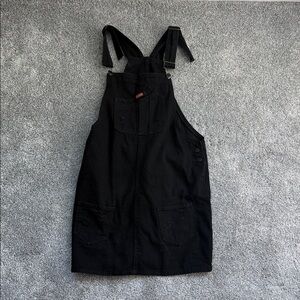 Vintage Black Denim Overall Dress